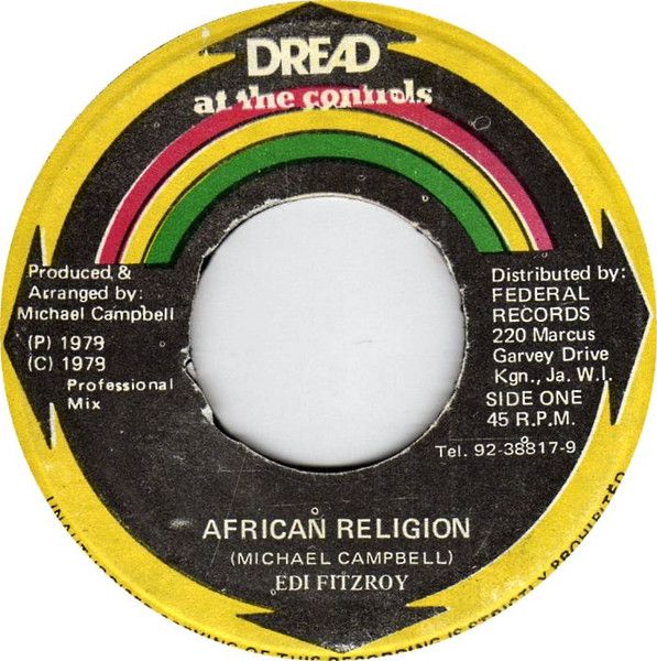ジャマイカ7” Edi Fitzroy African Religion NONE Dread At The