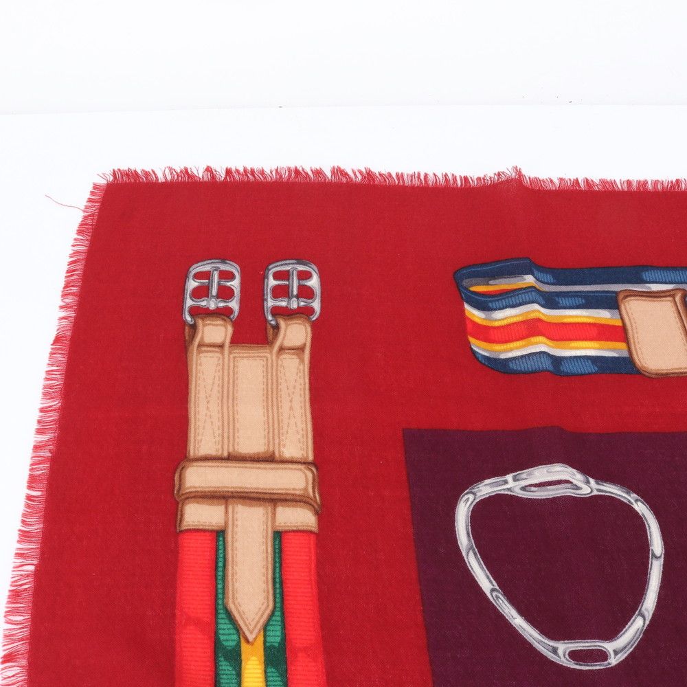 グッチ 大判 フリンジ ホースビット ストール ショール スカーフ レディース RUM DE 17-5