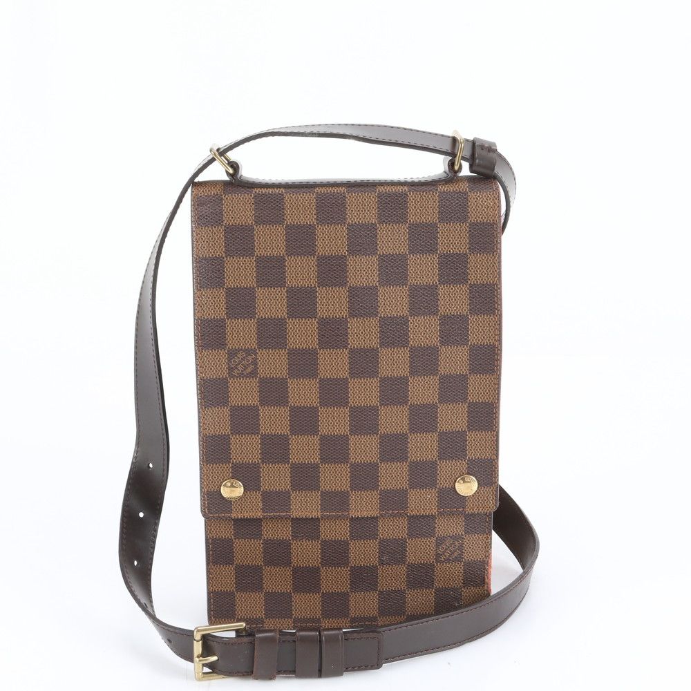 ルイヴィトン ダミエ ポートベロー N 45271 レザー ショルダーバッグ 斜め掛け メッセンジャー メンズ CRM DE 1-3