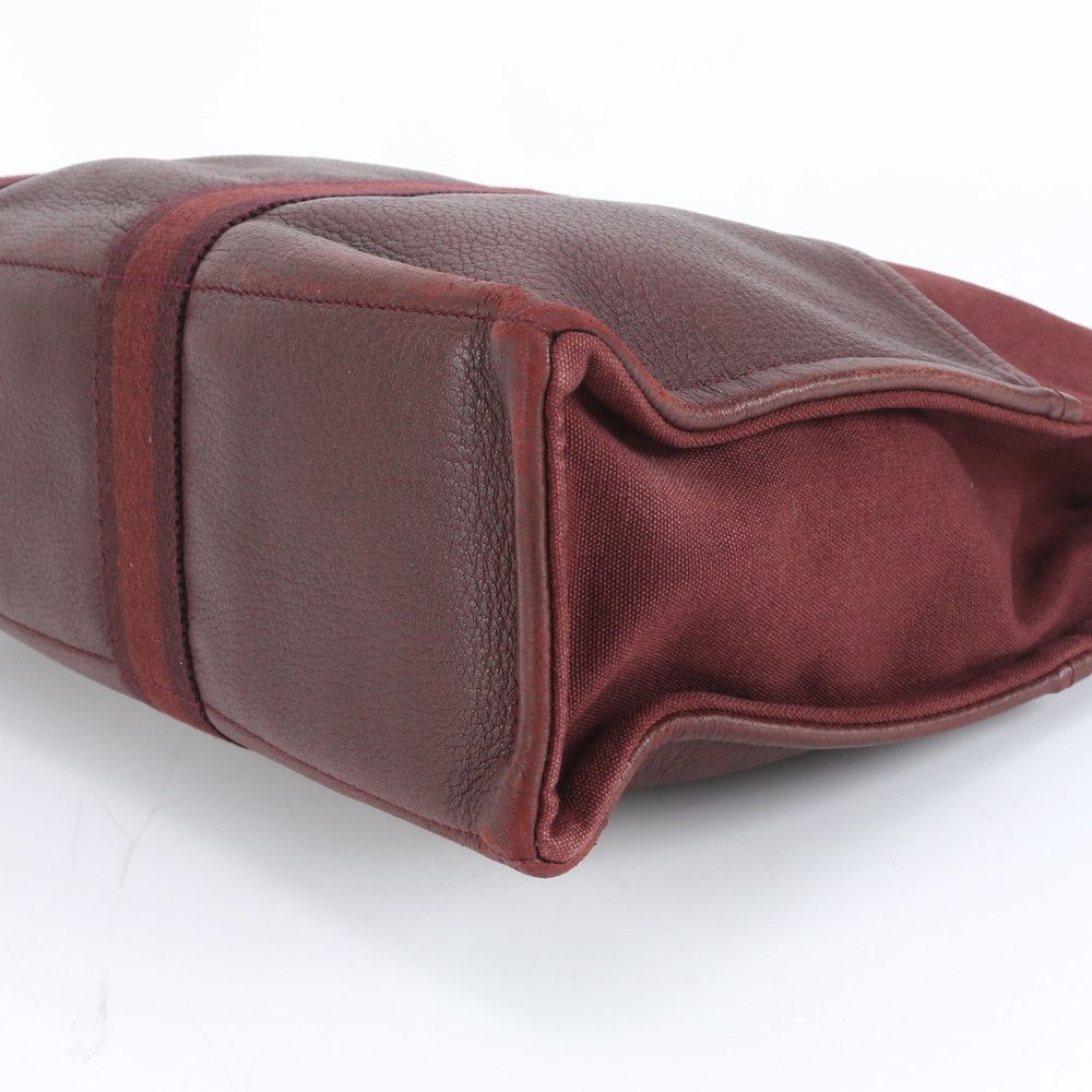 極美品 エルメス フールトゥ MM ハーフレザー キャンバス トート