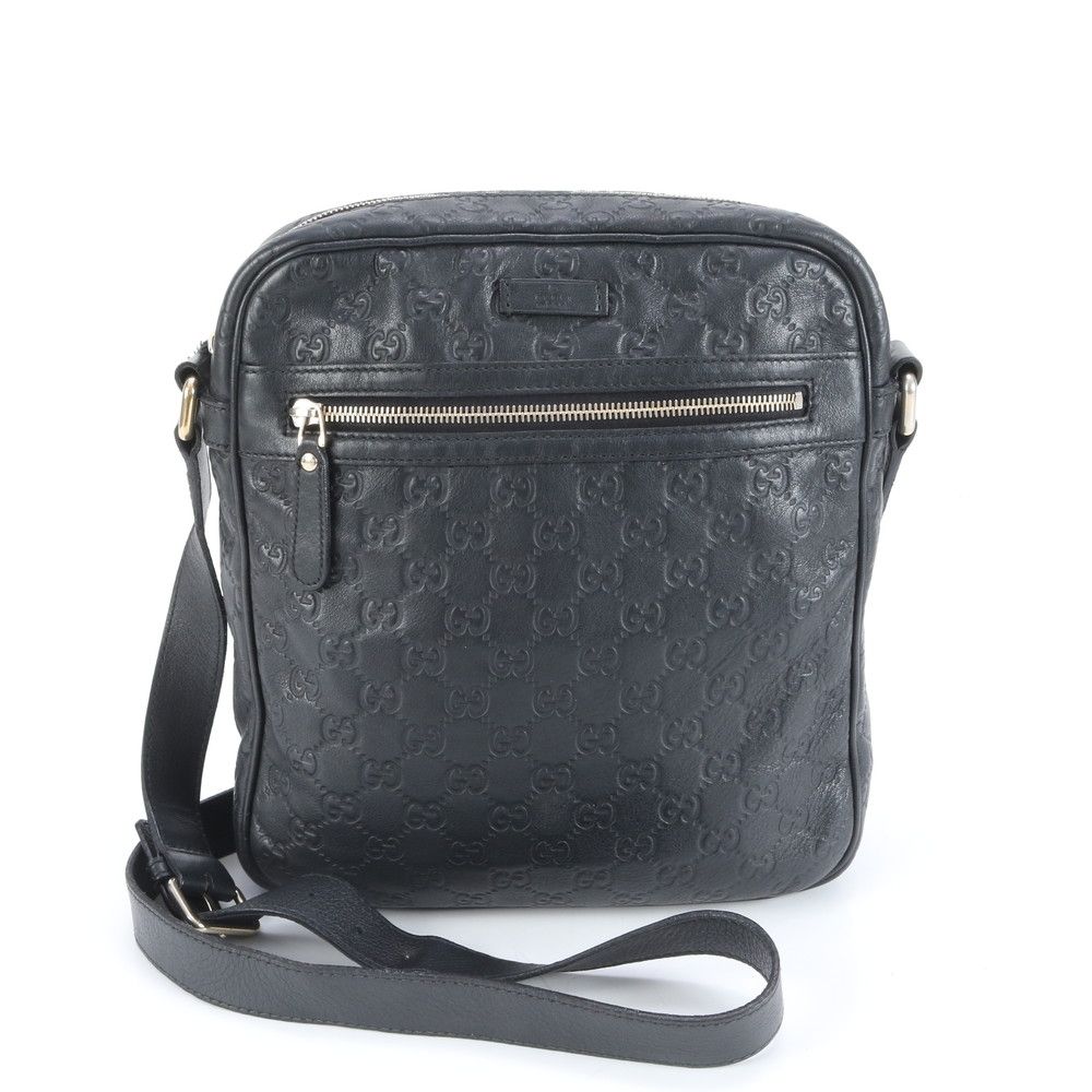 グッチ グッチシマ 201448 レザー ショルダーバッグ 斜め掛け メッセンジャー 通勤 本革 ブラック 黒 メンズ ERM DE 29 8