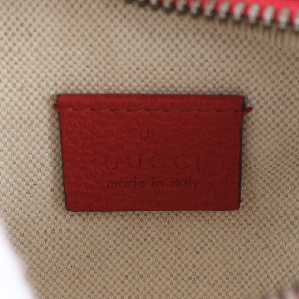 極美品 グッチ シェリー ライン ロゴ プリント 527792 レザー ボディ