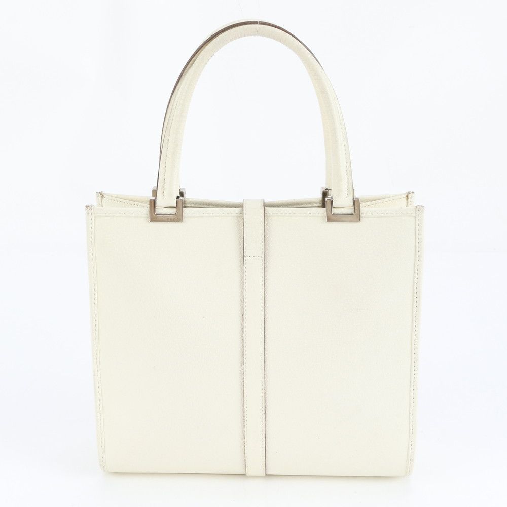 美品 グッチ ジャッキー ホワイト 002-1065 レザー ハンドバッグ