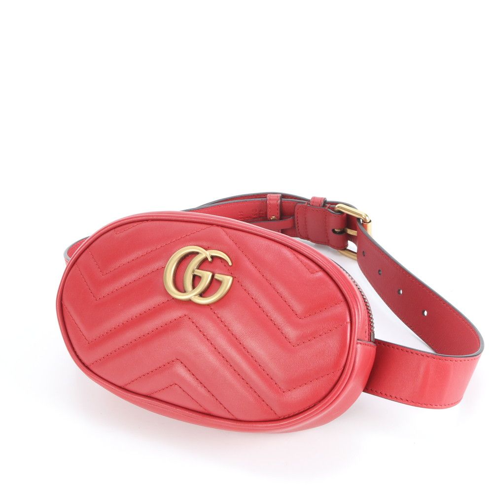 グッチ GGマーモント バムバッグ 476434 キルティング レザー 2 WAY ボディバッグ 斜め掛け ウエスト レディース EUM DE 10-1
