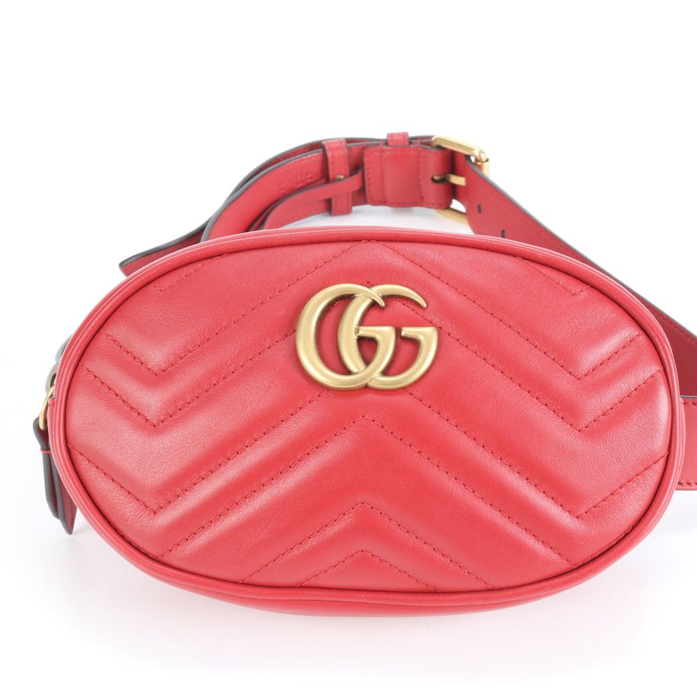 グッチ GGマーモント バムバッグ 476434 キルティング レザー 2 WAY ボディバッグ 斜め掛け ウエスト レディース EUM DE 10-1