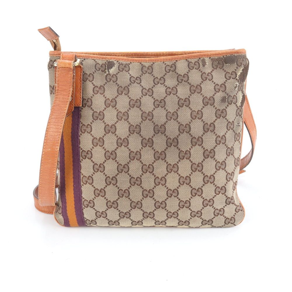 H3042P◾️グッチ　GG柄キャンバス　シェリーライン レザー切替ハンチング GUCCI（グッチ） トートバッグ GGスプリーム GG柄 シェリーライン