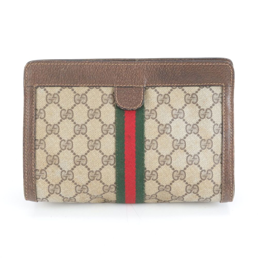 【未使用保管品】1E507/グッチ/クラッチバッグ/GGスプリーム/茶/オールド 未使用保管品】1E507⁄グッチ⁄クラッチバッグ⁄GGスプリーム⁄茶⁄