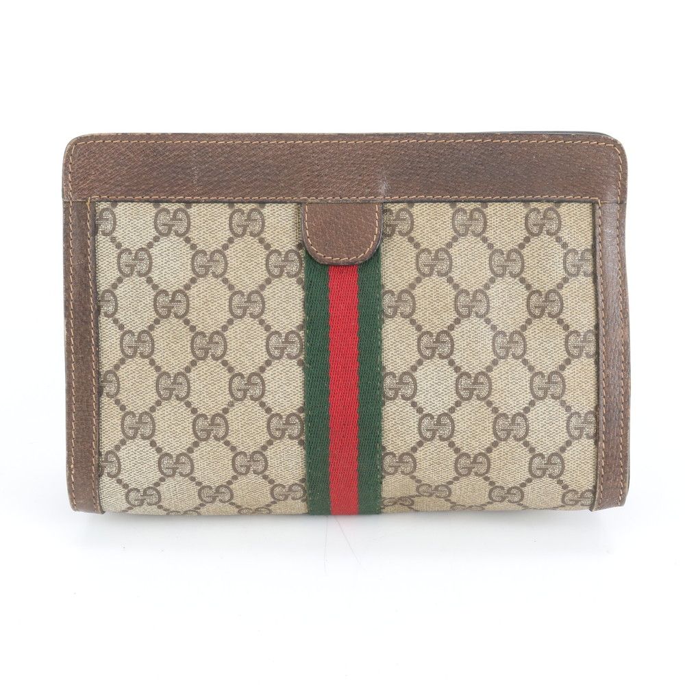 グッチ GGスプリーム シェリー ライン レザー セカンドバッグ クラッチ