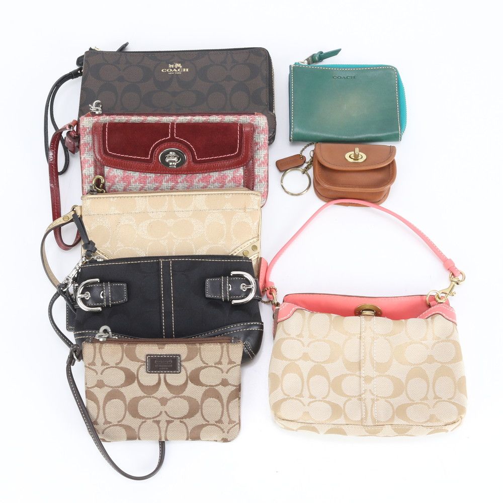 コーチ まとめ 7点 セット シグネチャー 財布 コインケース レザー キャンバス ポーチ 本革 レディース MRM DE 34-7
