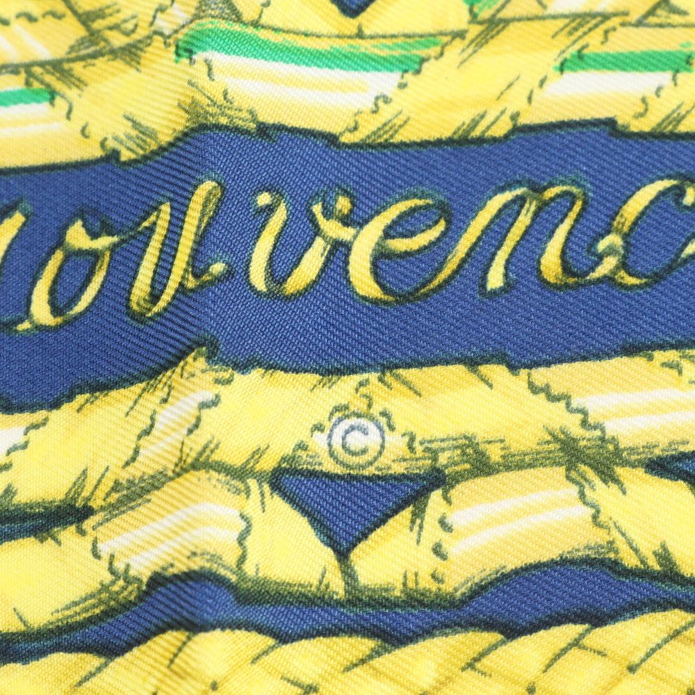  エルメス カレ 90 青春 ブルー フラワー スカーフ レディース MUM DE 12-10 バンダナ スカーフ 小物