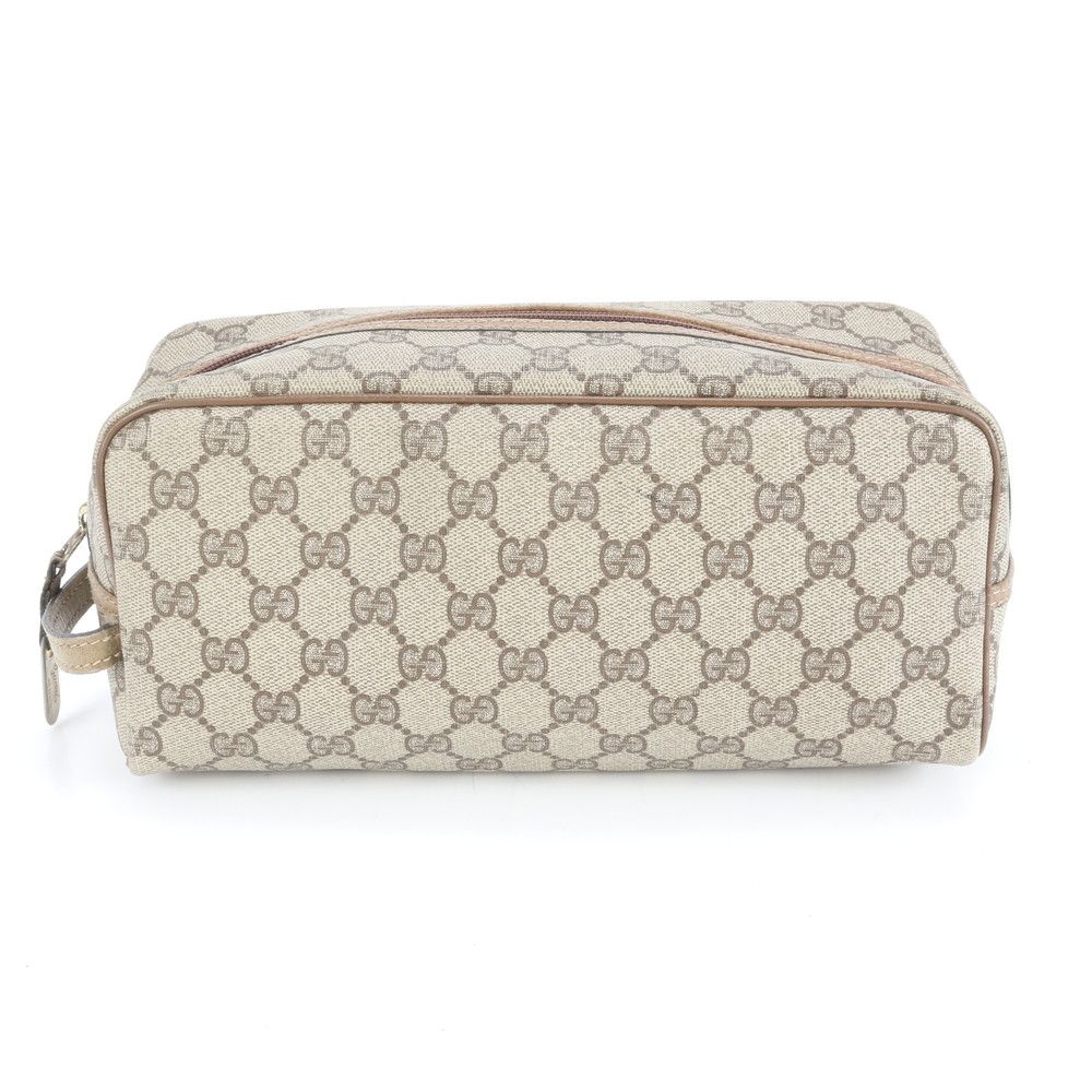 美品 グッチ GGスプリーム レザー セカンドバッグ クラッチ ポーチ