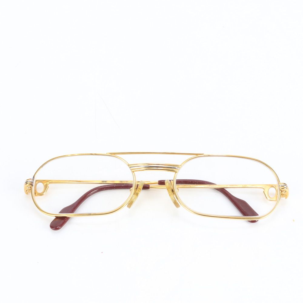 カルティエ ギャランティカード付 メガネ ゴールド 眼鏡 アイウェア ケース 付 ファッション MUM DE 12-9