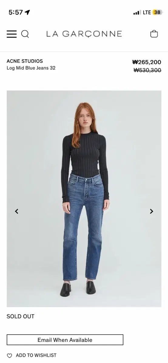 Acne Studios アクネストゥディオズ Log mid blue デニム