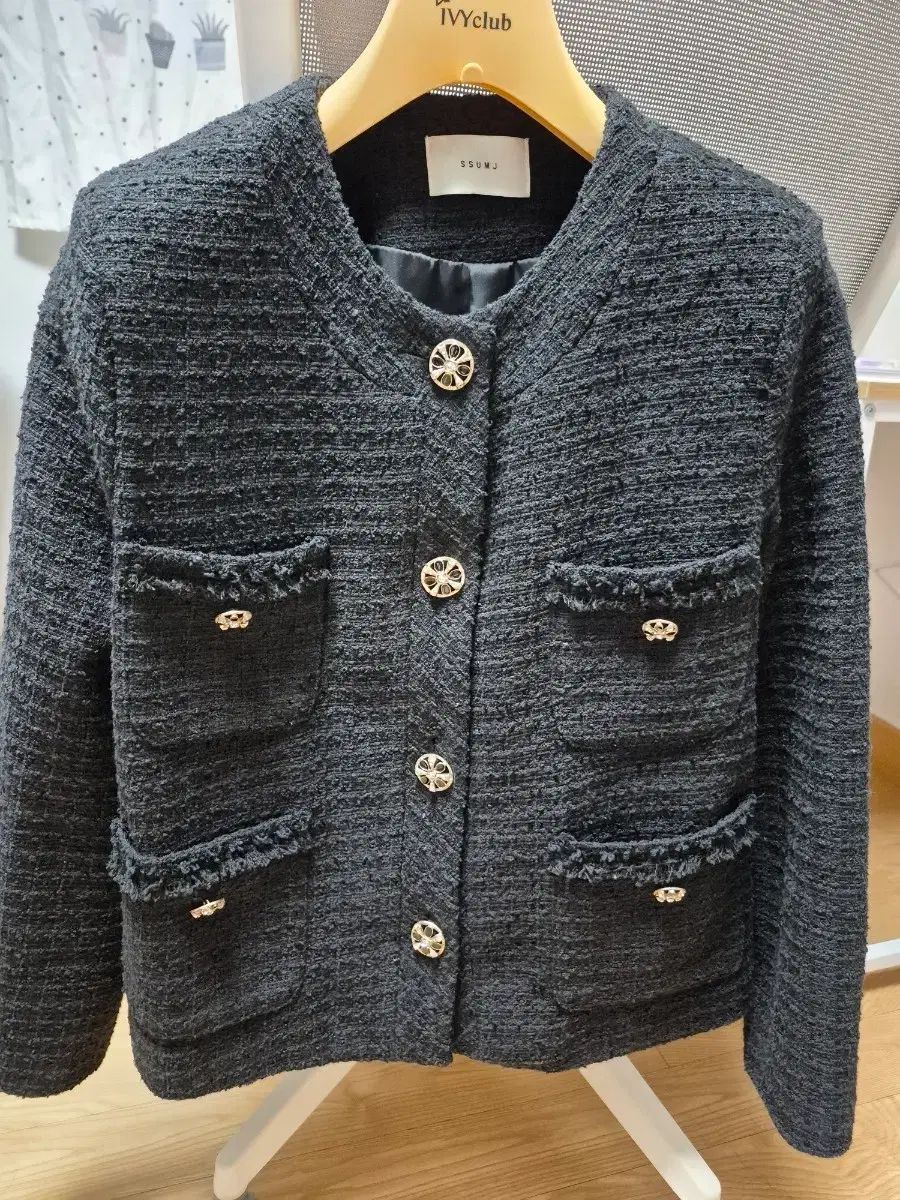 SSUMJツイードブラックジャケット