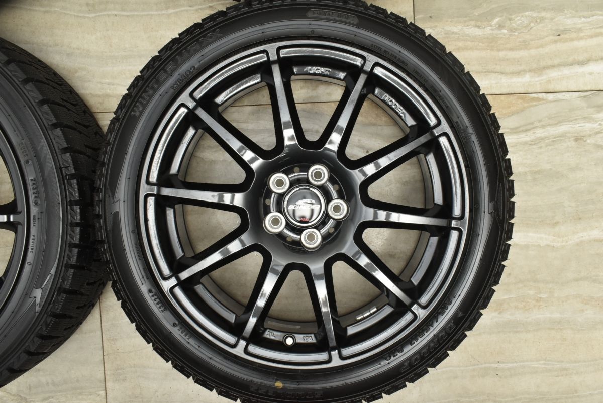  バリ溝 シュナイダー 17 in 7 J 48 PCD 100 製 ダンロップ WM 02 215 45 R プリウス カローラツーリング 86 インプレッサ BRZ 17インチ タイヤ ホイールセット