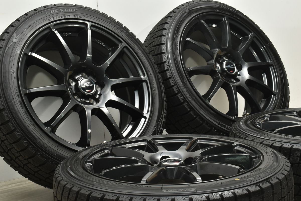 バリ溝 シュナイダー 17 in 7 J 48 PCD 100 製 ダンロップ WM 02 215 45 R プリウス カローラツーリング 86 インプレッサ BRZ