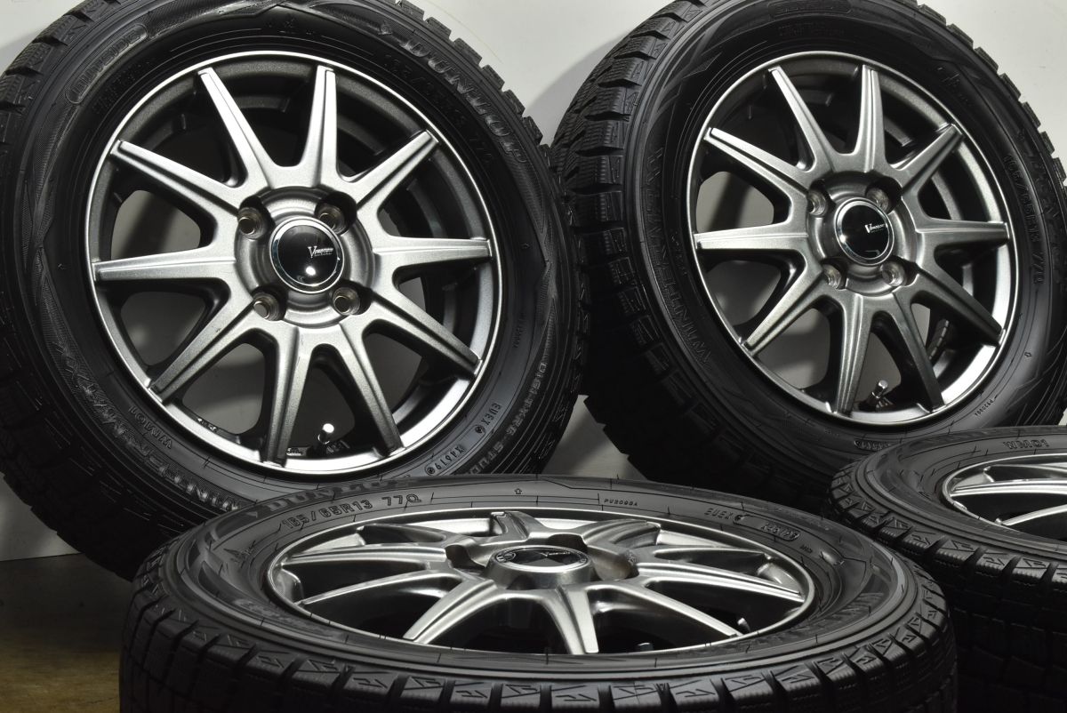 バリ溝 Vエモーション 13 in 4 00 B 43 PCD 100 ダンロップ ウインターマックス WM 01 165 65 R N VAN クリッパー エブリィ