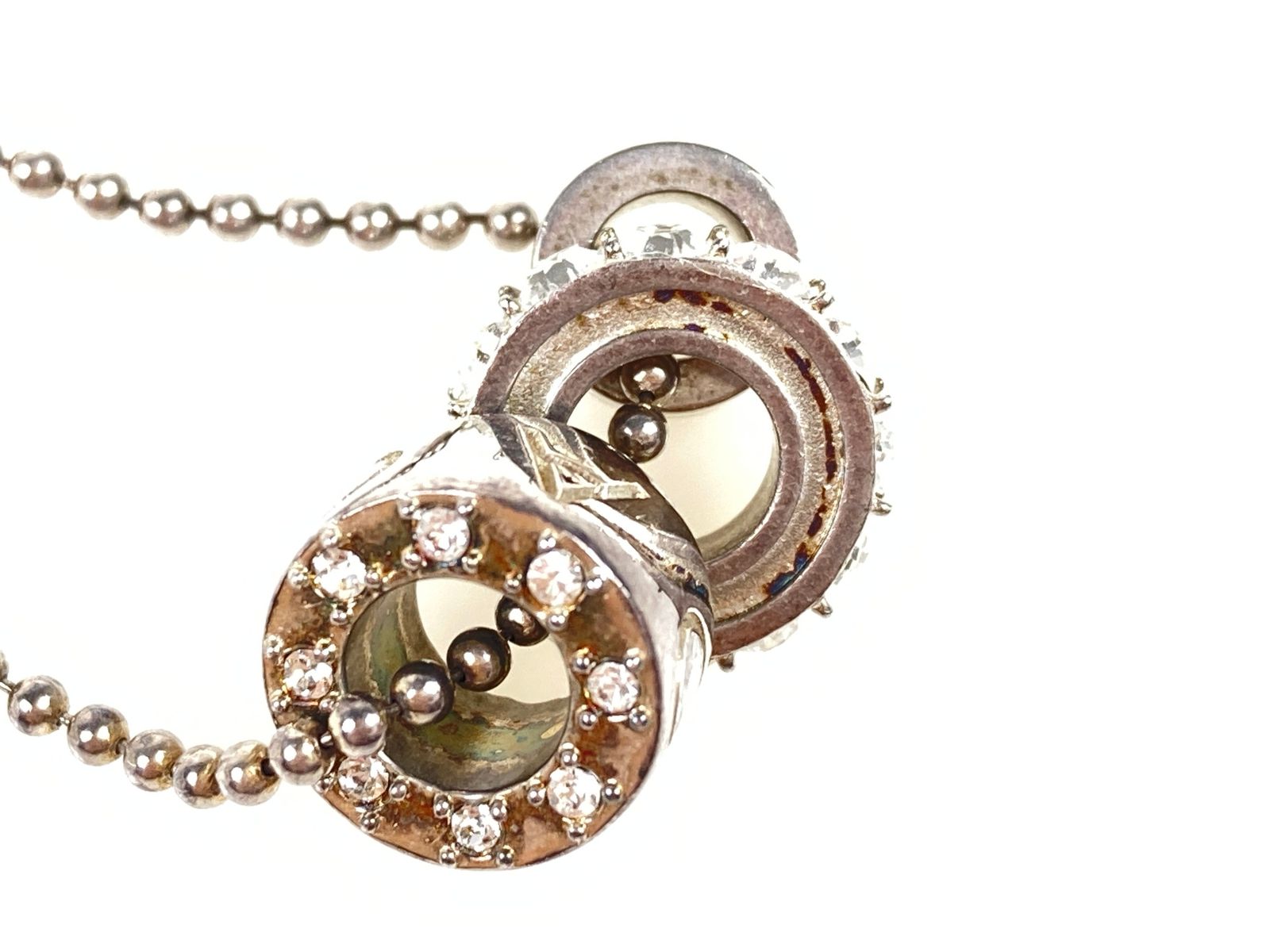 【激カワ】COACH トリプルリングネックレス ローズゴールド 箱付き 未使用級 レディース 【激カワ】COACH トリプルリングネックレス ローズゴールド