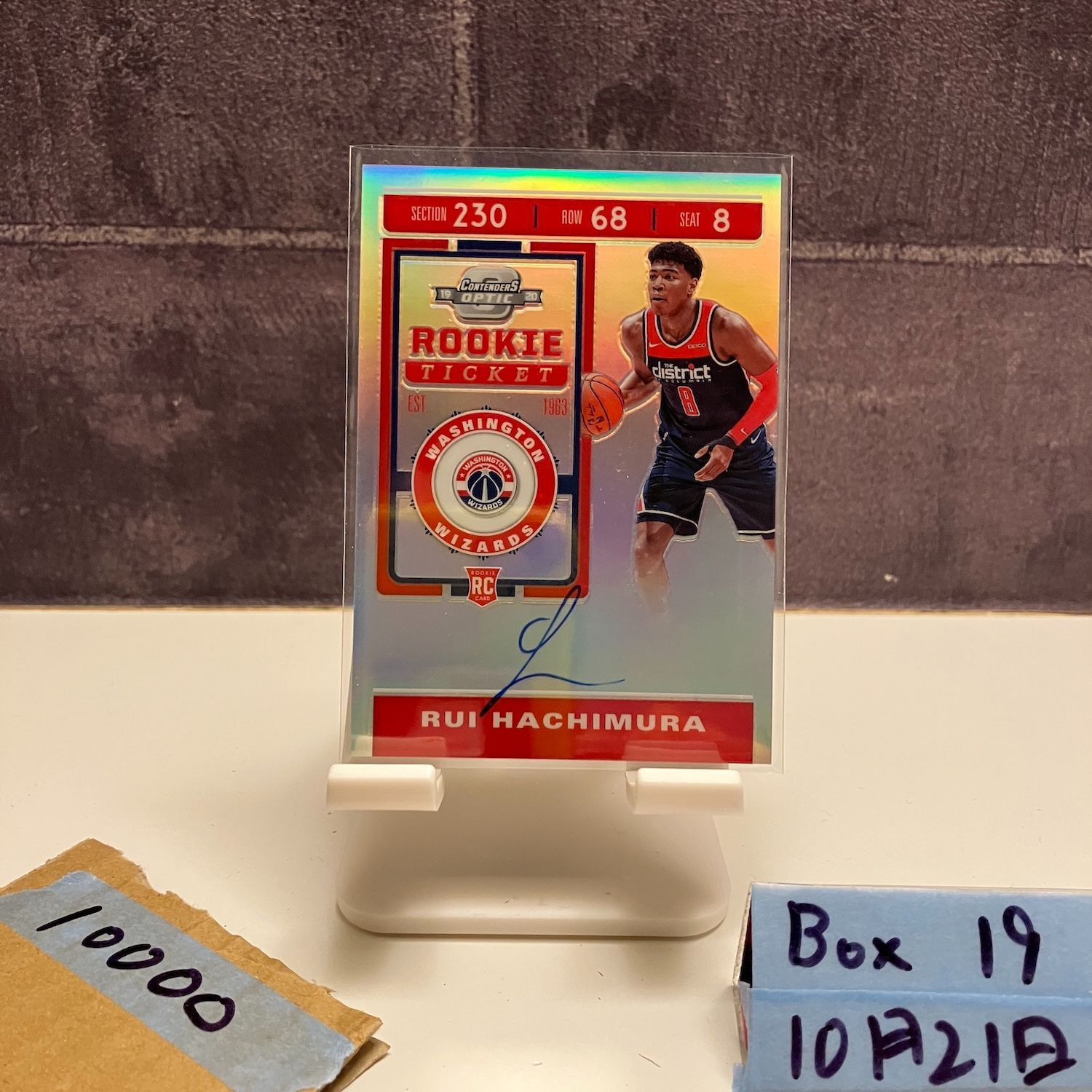 2019 20 Panini Contenders Optic Rui Hachimura 直筆サインカード Washington Wizards Rookie Ticket RC ルーキー カード
