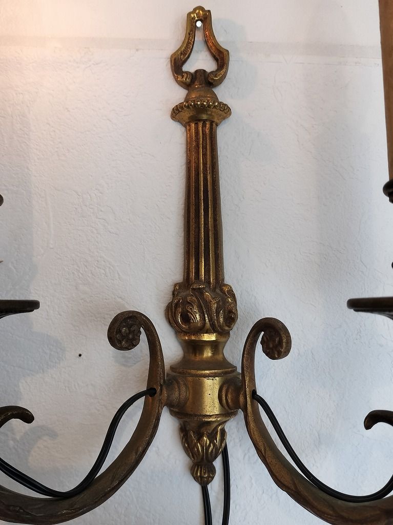 フランス アンティーク 壁かけ ランプ ブロンズ 2灯ブラケット - メルカリ