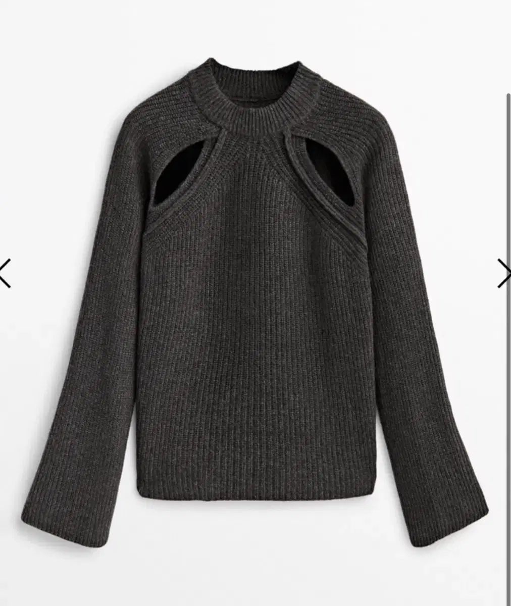 マッシモ ドゥッティ カットアウト ニット グレー L