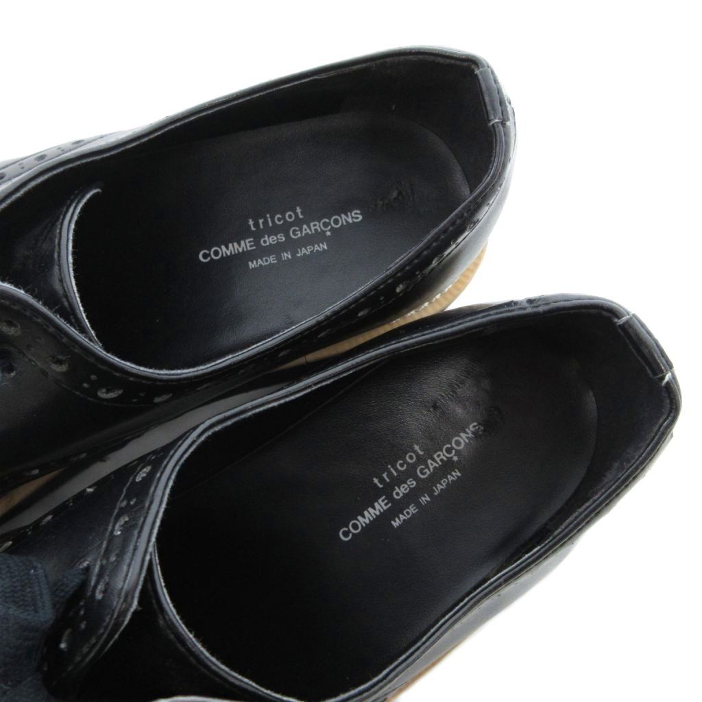  トリココムデギャルソン tricot COMME des GARCONS ダービーシューズ ドレス ウイングチップ メダリオン レザー 24 cm 黒 ブラック JS その他 靴