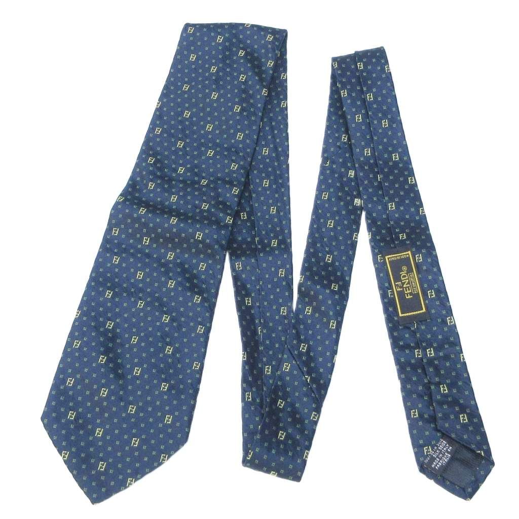 フェンディ FENDI ネクタイ ズッカ シルク ロゴ柄 総柄 レギュラータイ