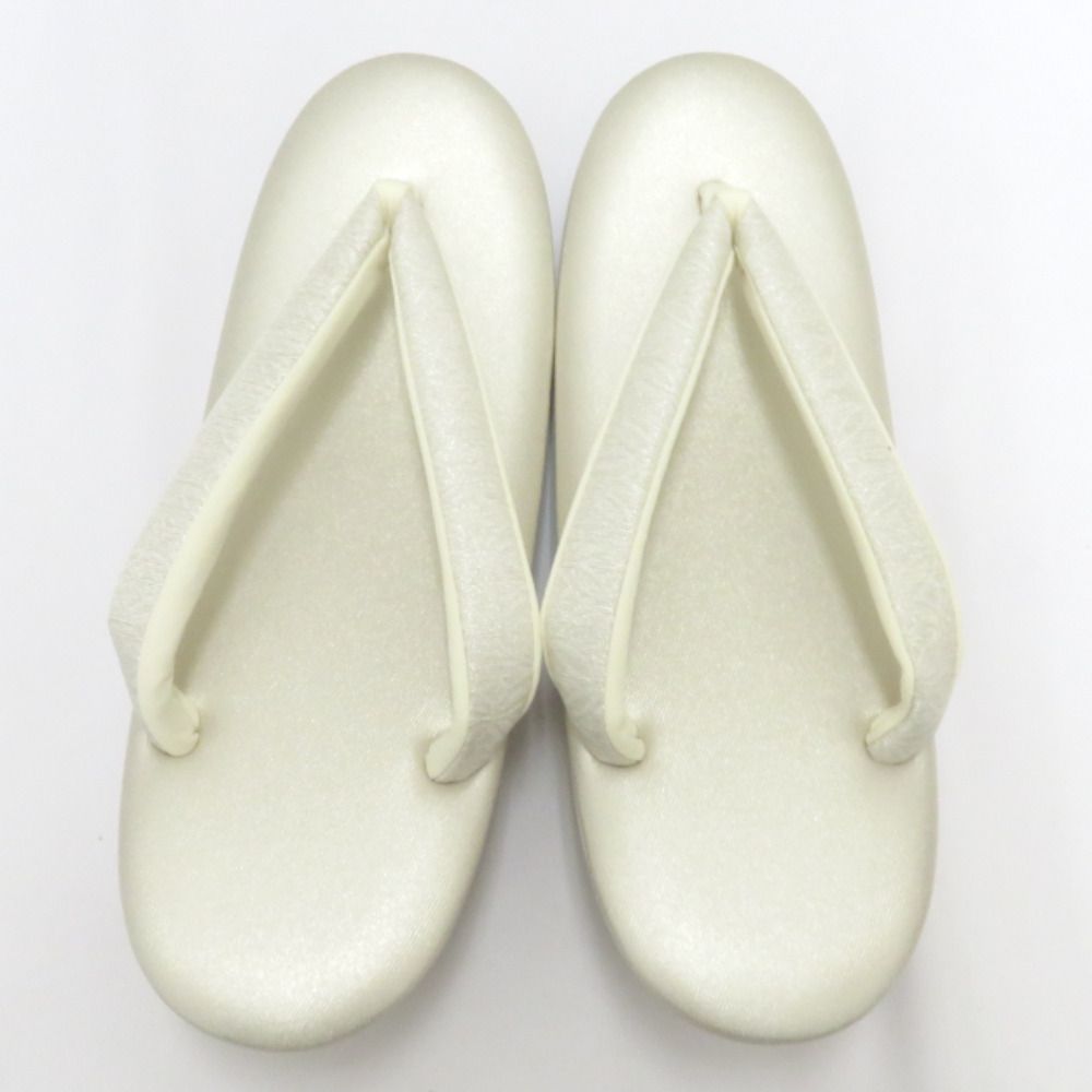 草履 白梅謹製 礼装用 LLサイズ 芯 フォーマル ホワイト×シルバー シャンパンゴールド 25.5 cm 牛皮底面