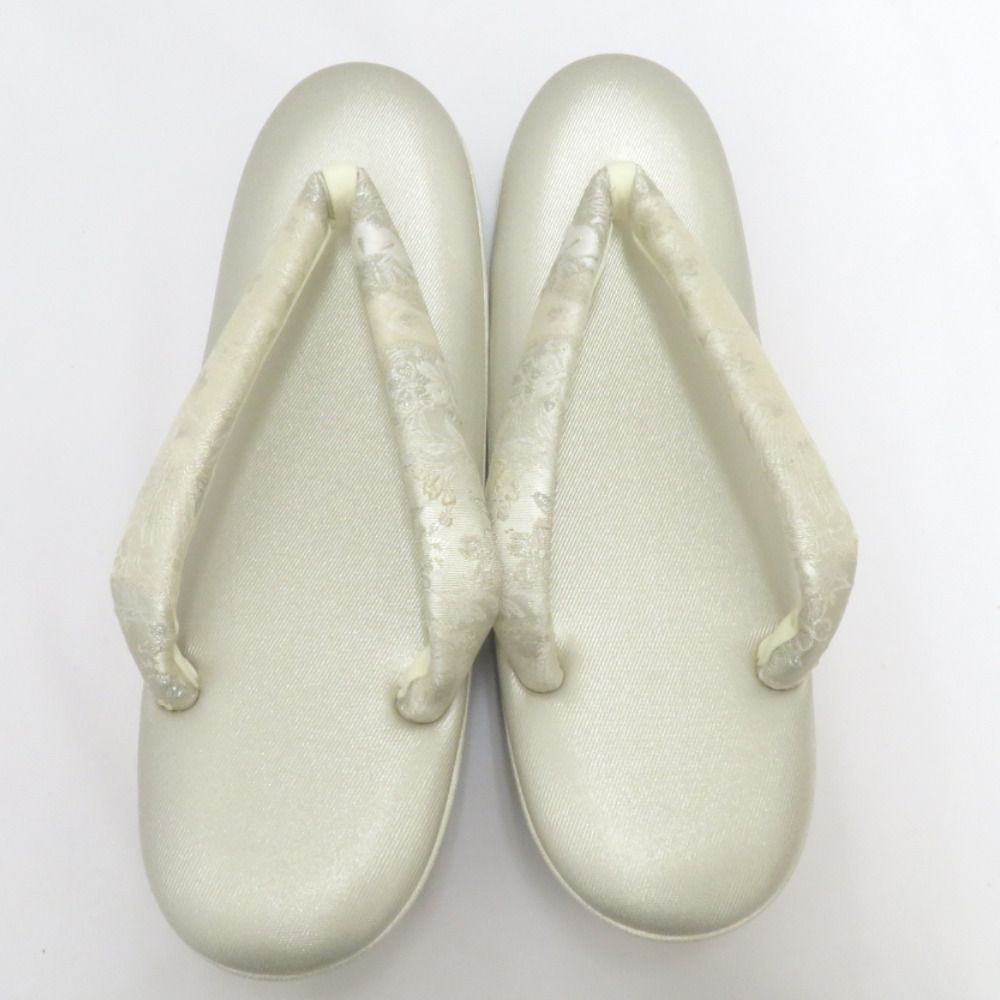 草履 白梅謹製 礼装用 Mサイズ 芯 フォーマル シルバー ホワイト 24.0 cm 牛皮底面