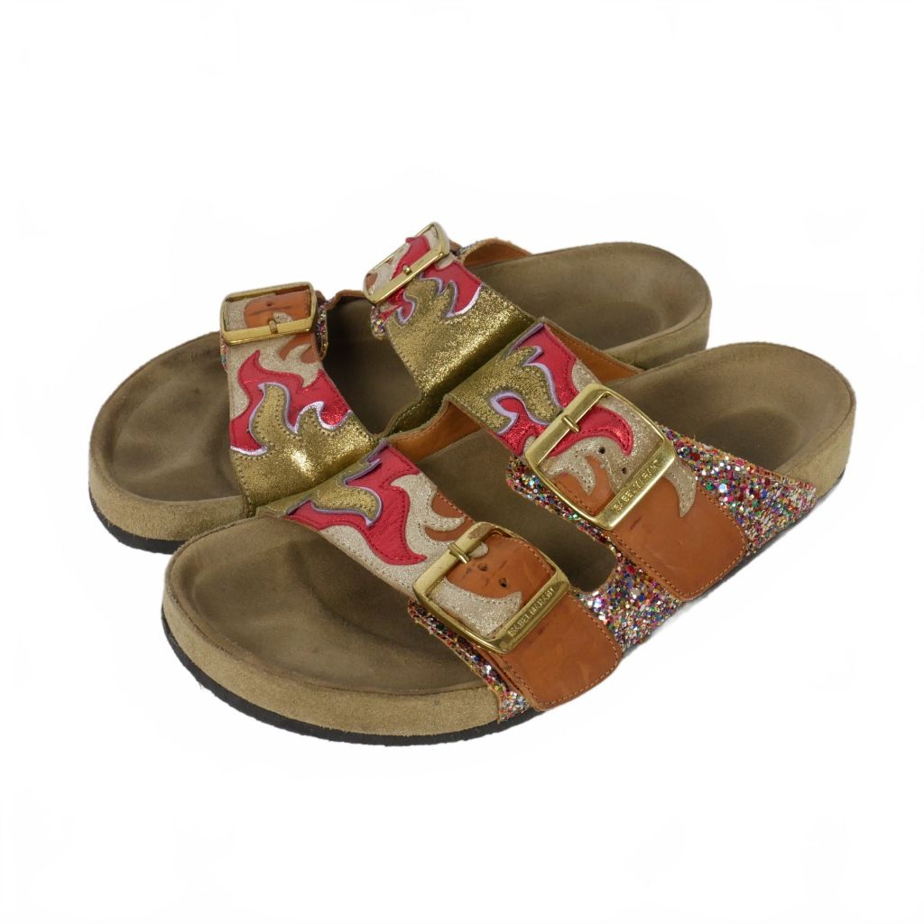 イザベルマラン ISABEL MARANT グリッター レザー サンダル 36 茶