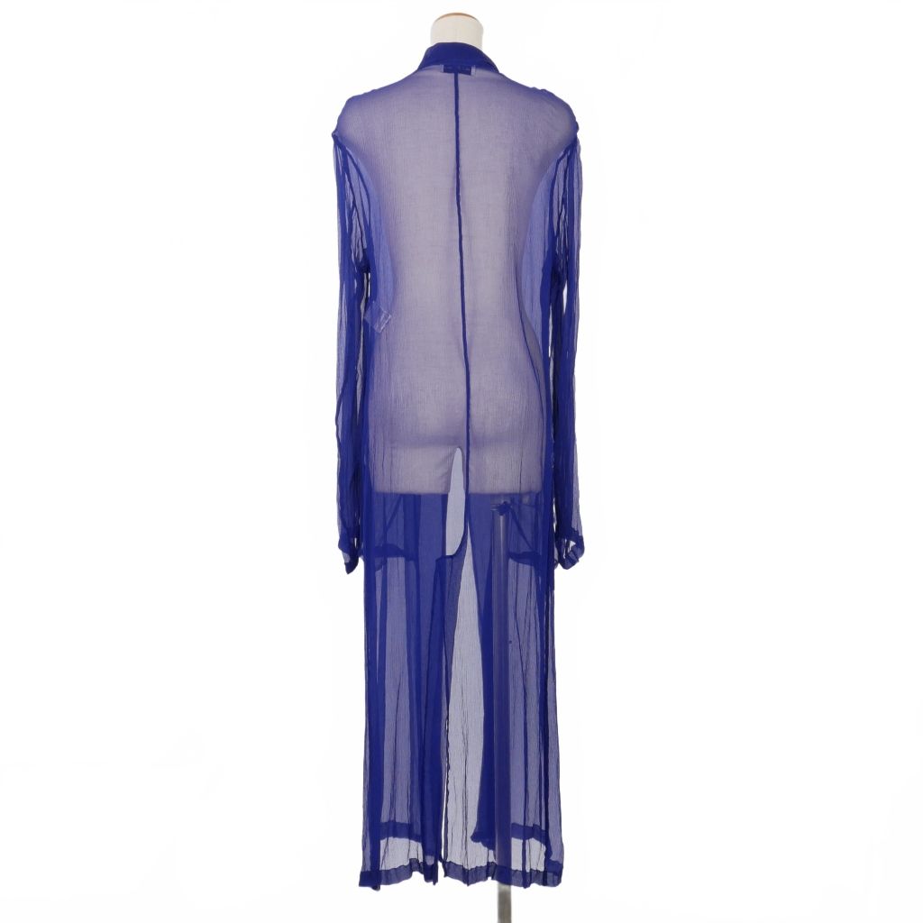 ドリスヴァンノッテン DRIES VAN NOTEN シースルー シルク ガウン カーディガン 36 青 ブルー