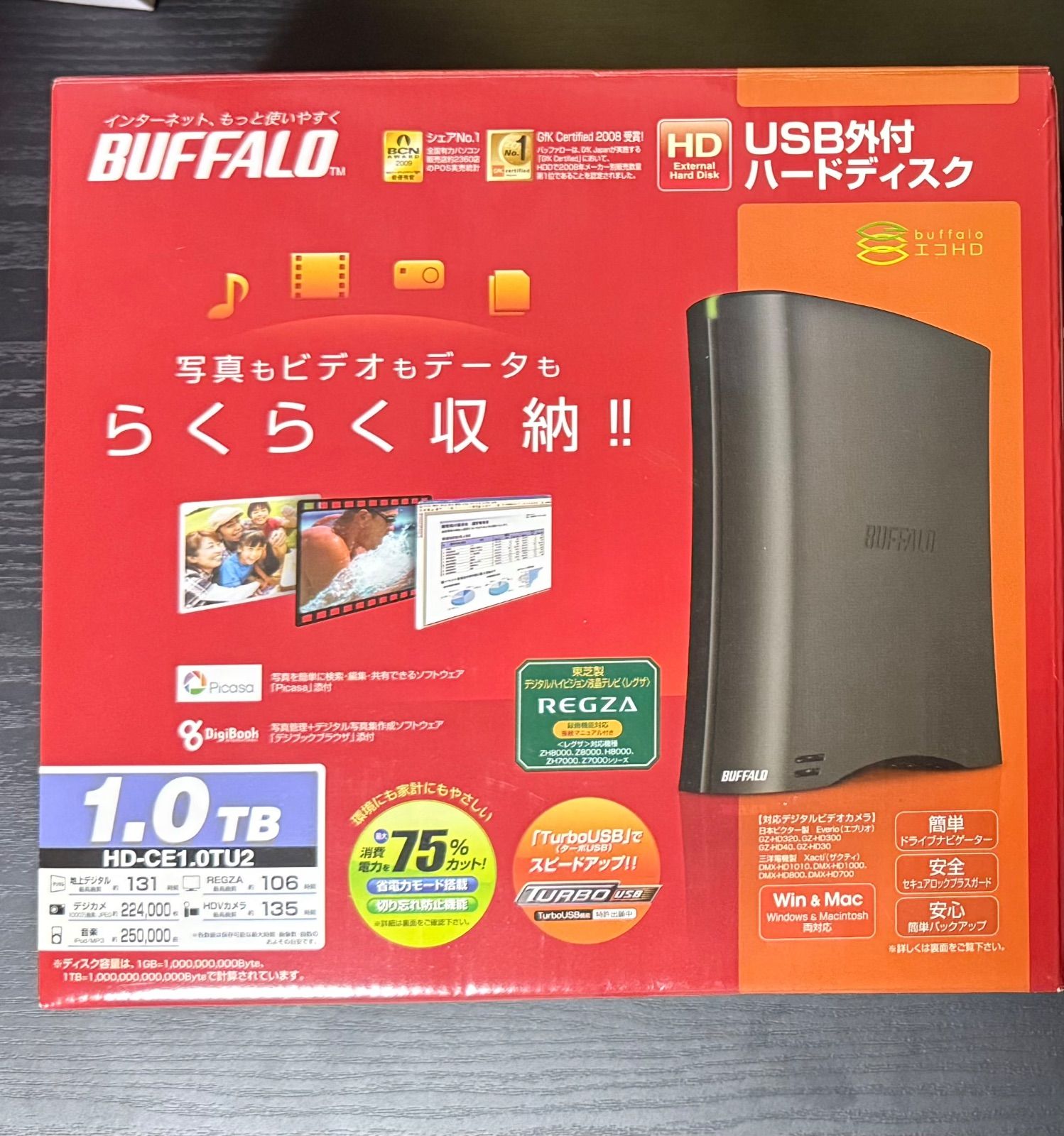 BUFFALO 外付けHDD HD-CE 1.0 TU 2 1 TB