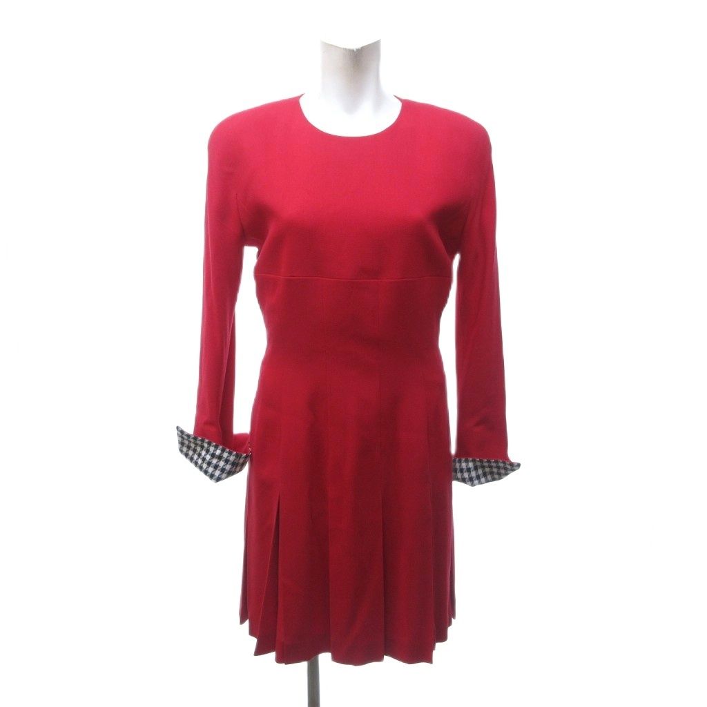 マドモアゼルディオール Mademoiselle Dior ワンピース ドレス ロング ウール シルク混 赤 レッド Mサイズ 1205