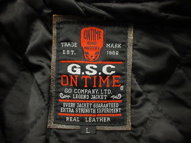 G.S.C ON TIME ジーエスシーオンタイム レザージャケット L 茶色