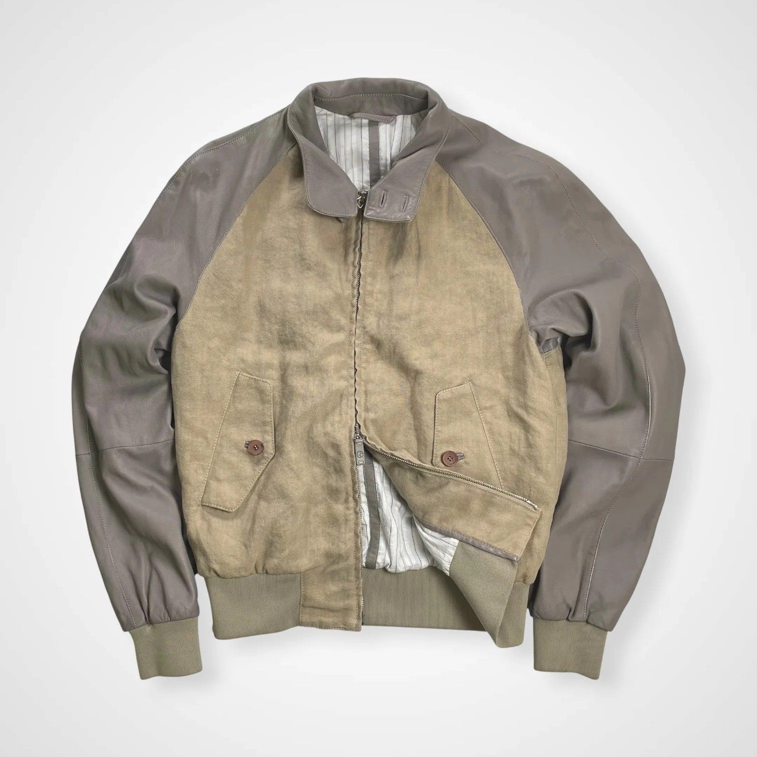 GIORGIO ARMANI ジョルジオ アルマーニ / ラムレザー×リネン 異素材MIX