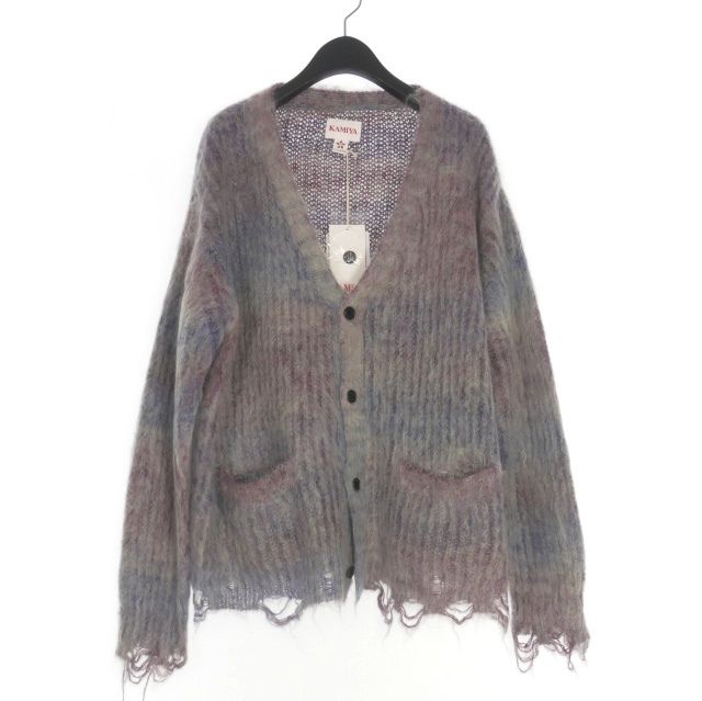カミヤ KAMIYA 24AW KASURI MOHAIR CARDIGA ダメージ加工 ニット 