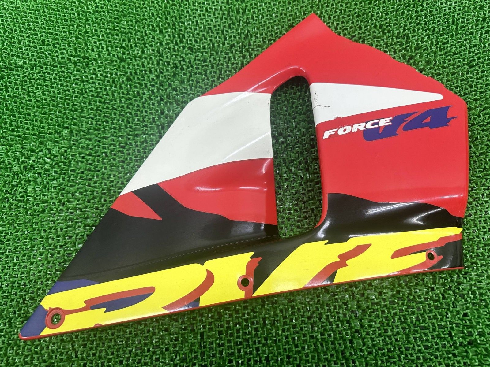 RVF 400 サイドカウル 右 赤 MR 8 ホンダ バイク 部品 NC 35 フェアリング ミドルカウル サイドリッド フォースV 4 jO