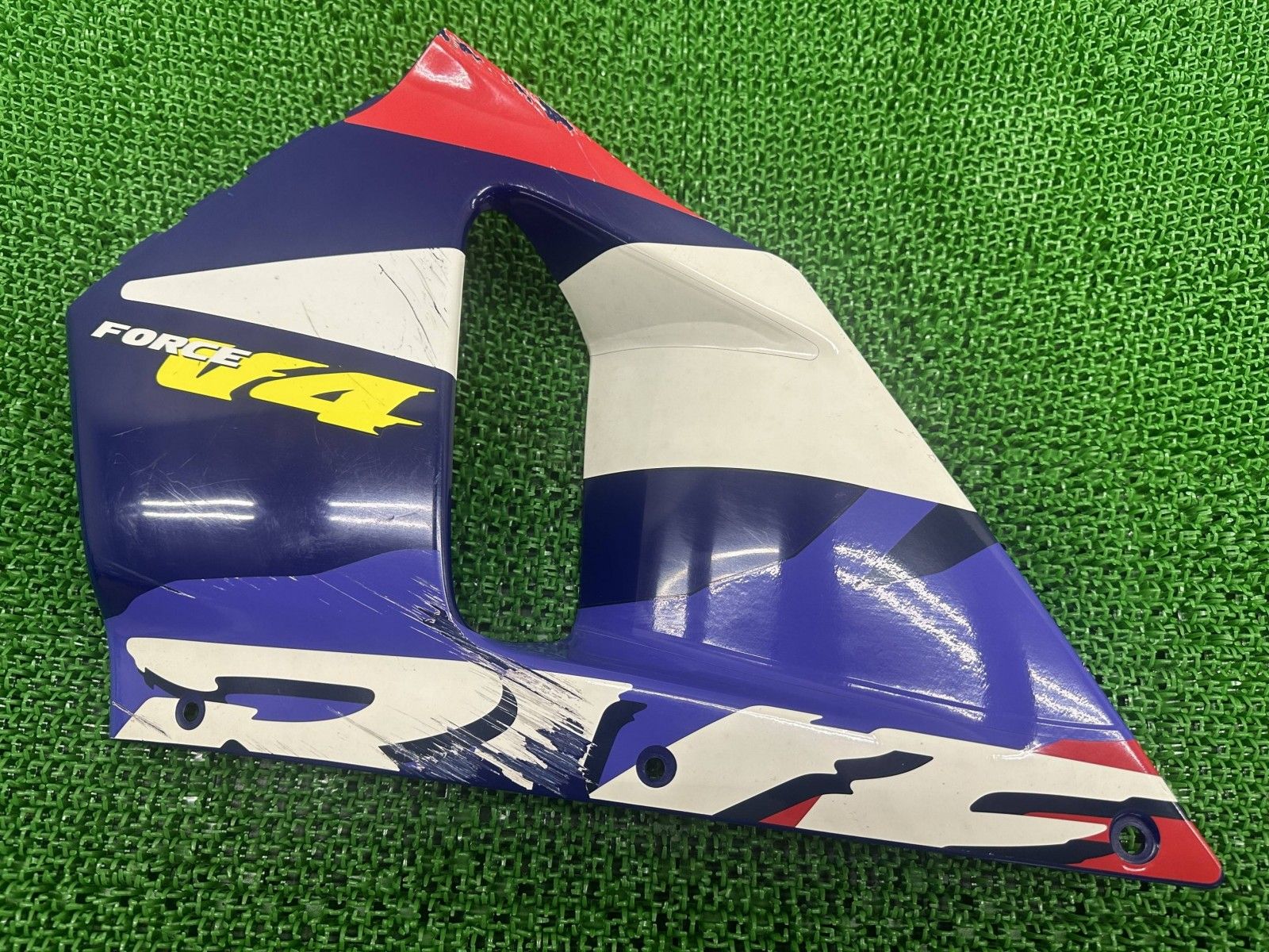 RVF 400 サイドカウル 左 白 MR 8 ホンダ バイク 部品 NC 35 フェアリング ミドルカウル サイドリッド フォースV 4 Pz