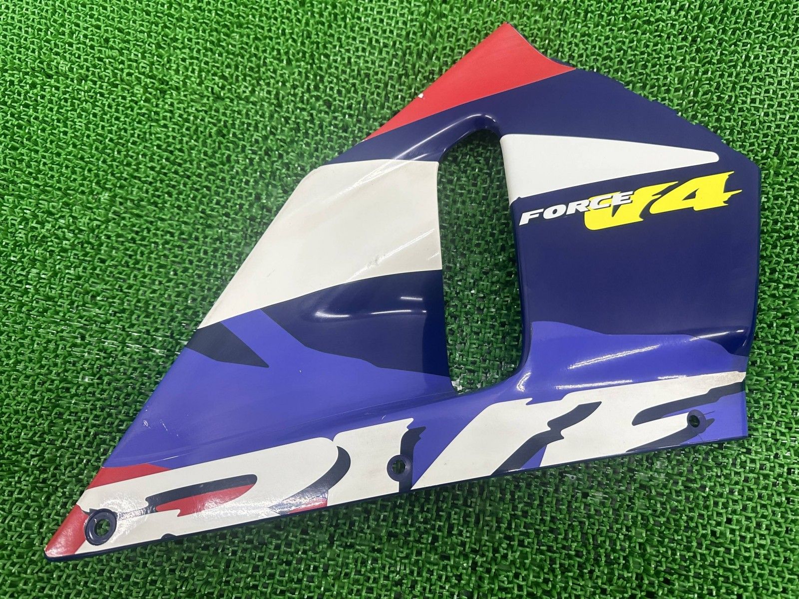 RVF 400 サイドカウル 右 白 MR 8 ホンダ バイク 部品 NC 35 フェアリング ミドルカウル サイドリッド フォースV 4 zH