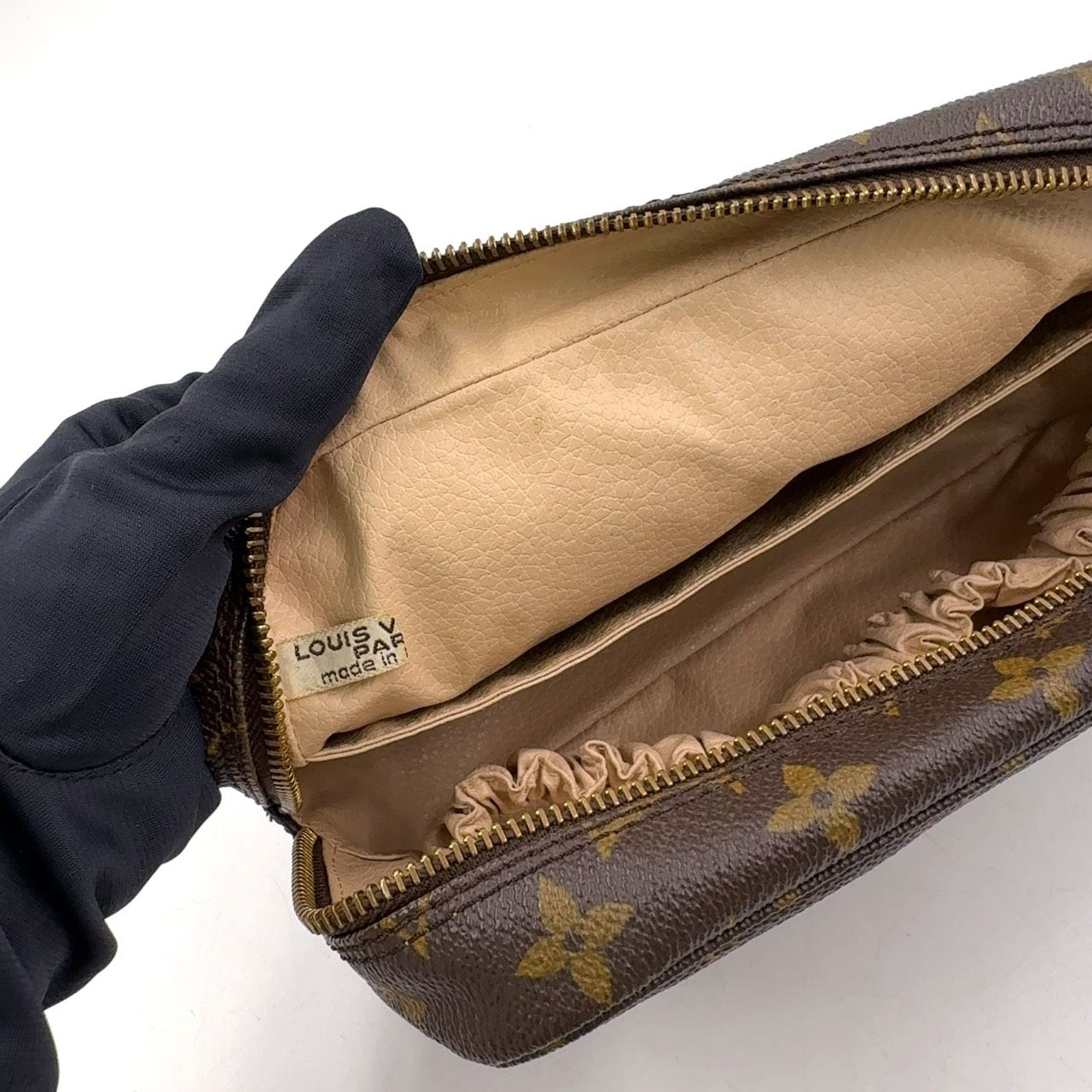 ブラウン コスメポーチ