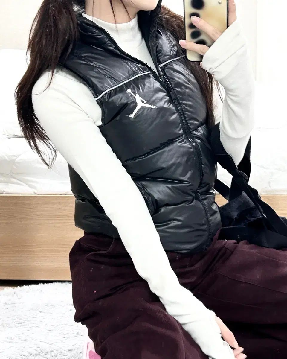  エアジョーダン 刺繍 ロゴ ブラック ダックダウン ダウンベスト ベスト ジレ ベスト ジレ ビスチェ