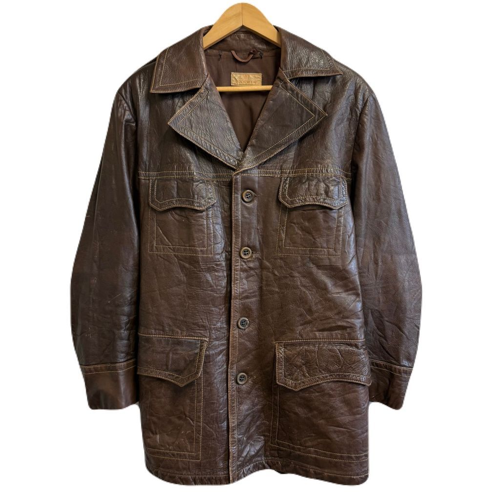 BASKIN ビンテージ vintage レザージャケット ハーフコート ベルト付き