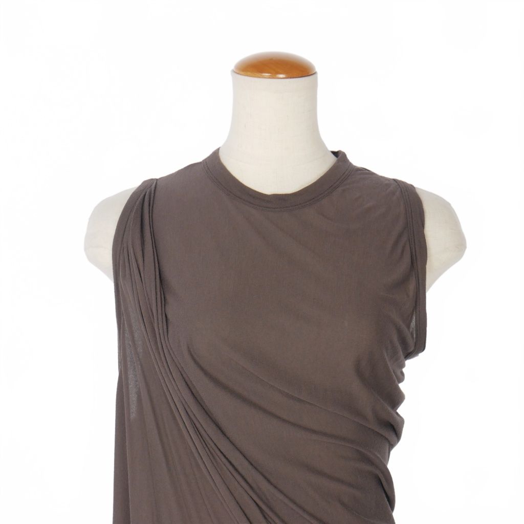 【中古】リックオウエンス Rick Owens 13SS  ノースリーブ ドレープカットソー ワンピース IT40 グレー RP7502 リックオウエンス Rick Owens 13SS ISLAND ノースリーブ ドレープ