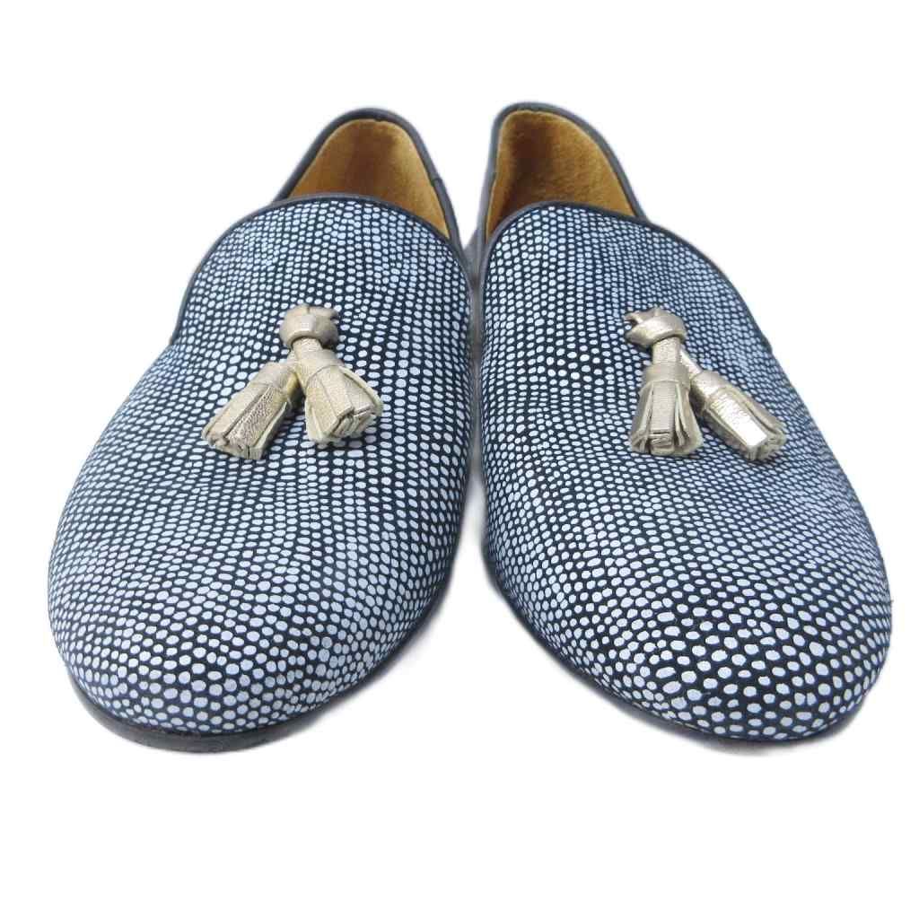 シャテル Chatelles タッセル ローファー レザー ドット柄 フラット