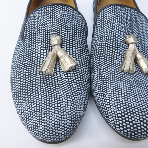 シャテル Chatelles タッセル ローファー レザー ドット柄 フラット