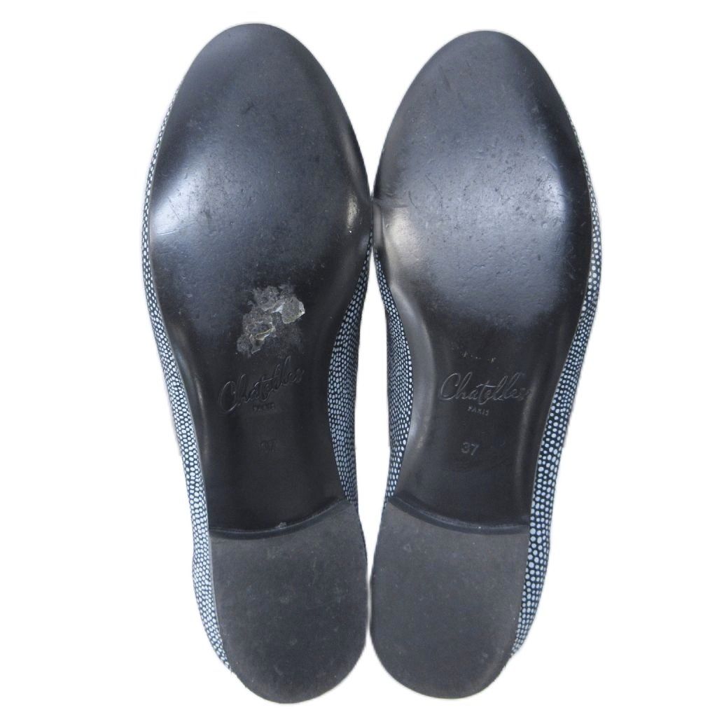 シャテル Chatelles タッセル ローファー レザー ドット柄 フラット