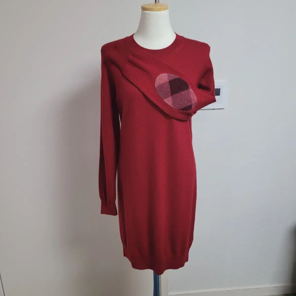 バーバリー レッド チェック ニット ONE PIECE