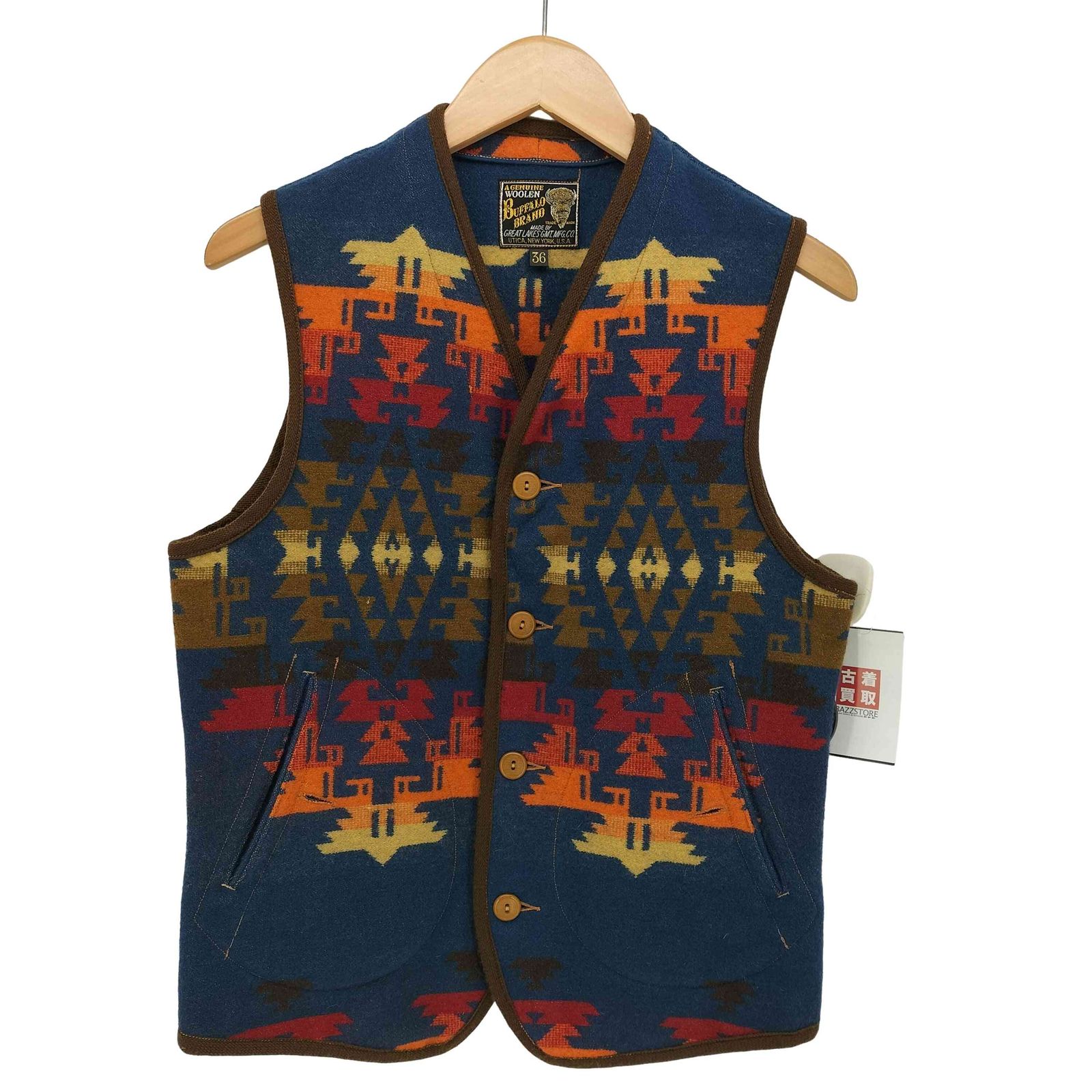 フリーホイーラーズ BUFFALO BRAND GREAT LAKES GMT MFG CO VEST サドルロック ベスト メンズ 36