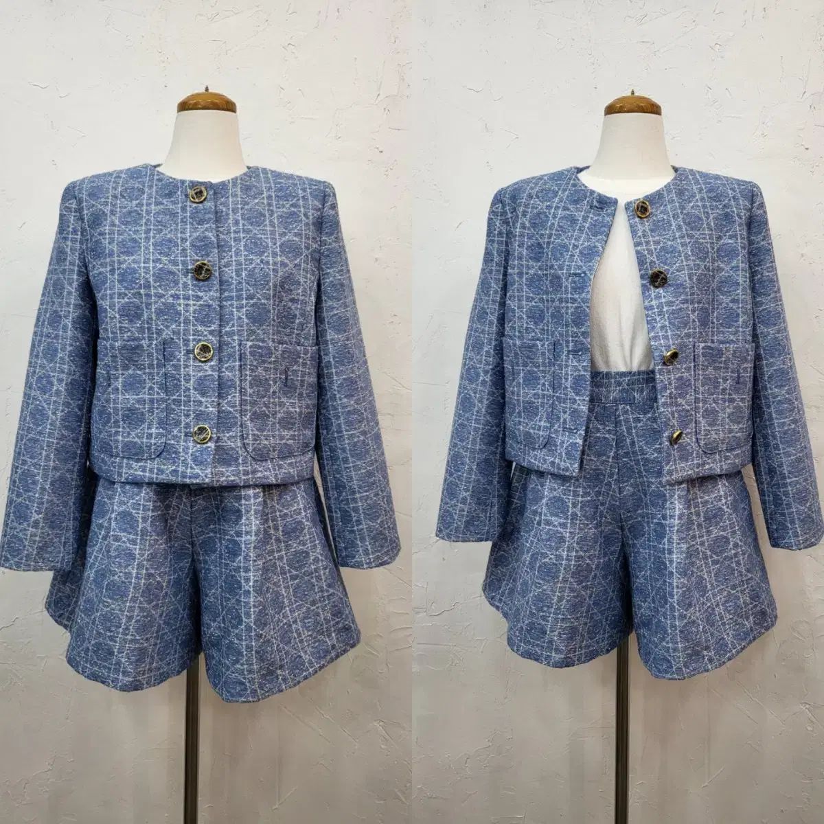 ブルー パータン ジャケット ONE PIECE セットアップ