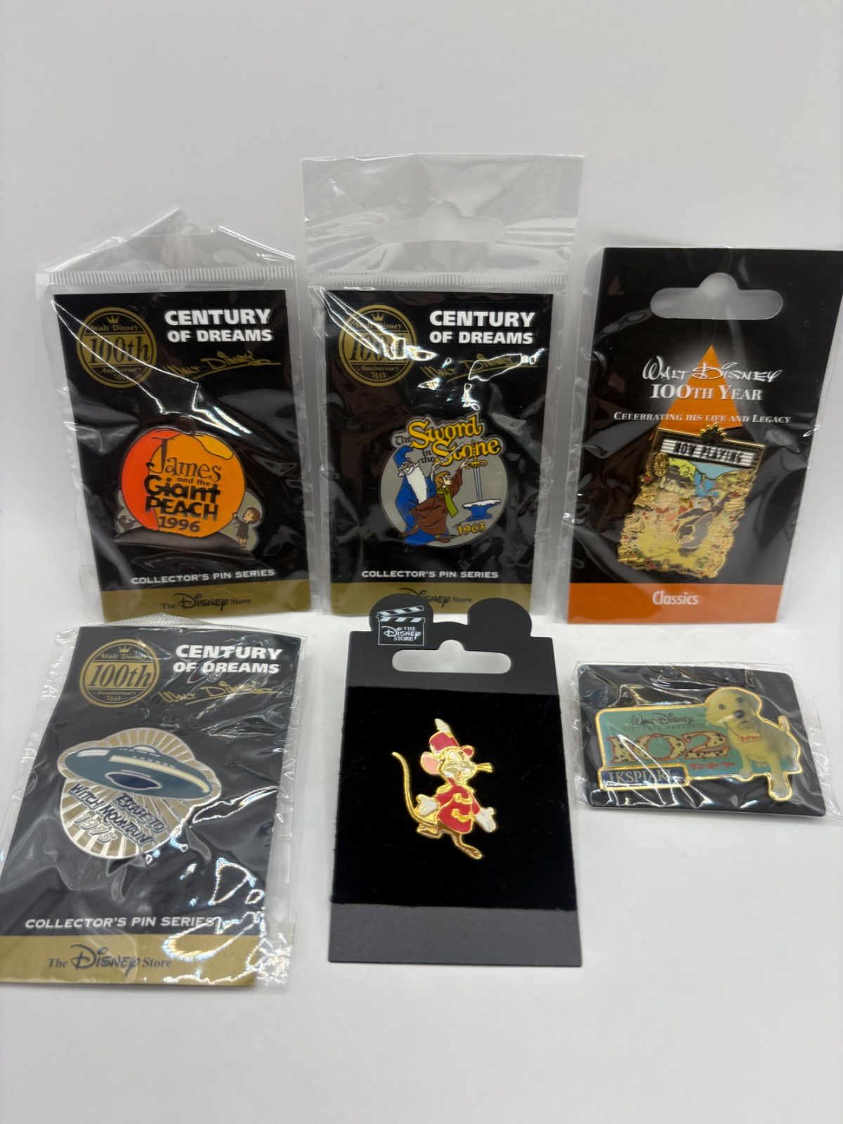 Disney 100th Year ピンバッジ　まとめ売り ディズニー ピンバッジ まとめ売り 5点 Disney 100周年／Century of